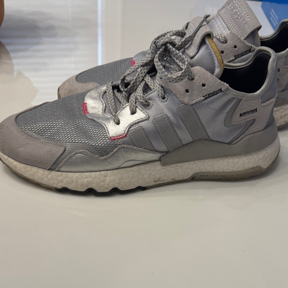 Adidas Men's Gray and Silver Sneakers
